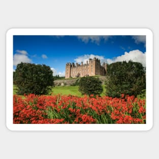 Drumlanrig Castle and Montbretia Photograph Dumfries and Galloway Sticker